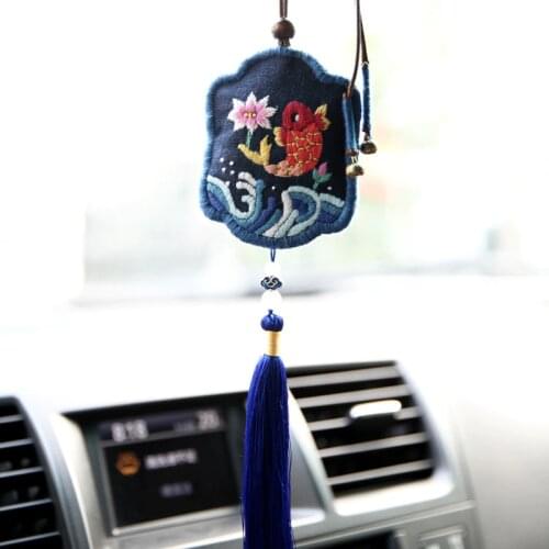 Hand-Made Embroidery DIY Material Package Own Embroidered Fabric Production Beginner Car Pendant Chinese Style Gift Cross Stitch