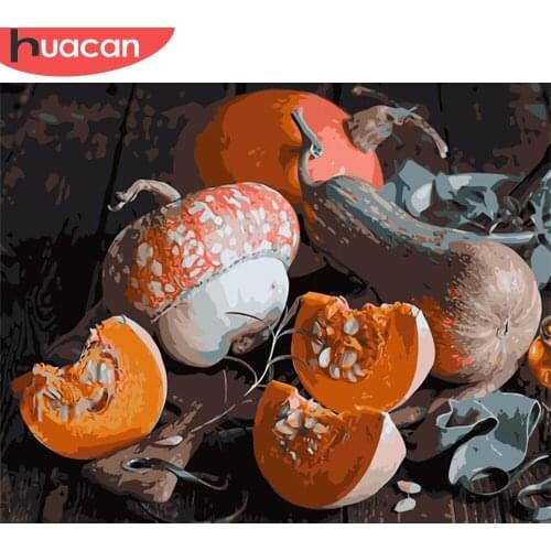 HUACAN DIY Painting By Numbers Food Drawing On Canvas Hand Painted Paintings Art Gift Pictures By Number Pumpkin Kits Home Decor