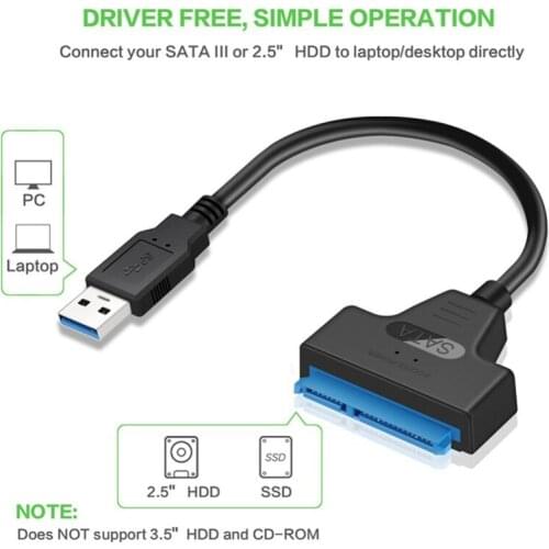 MEUYAG USB SATA 3 Cable Sata To USB 3.0 Adapter UP To 6 Gbps Support 2.5Inch External SSD HDD Hard Drive 22 Pin Sata III A25