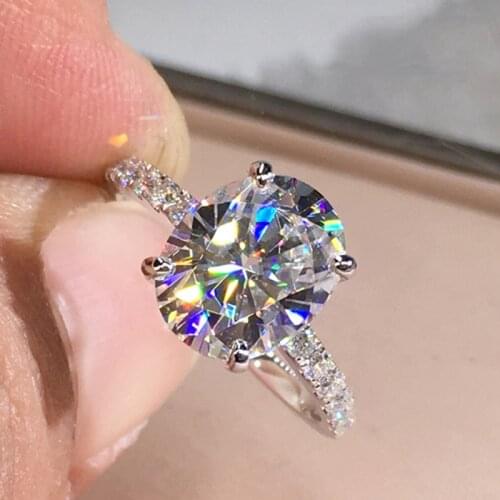 18K White Gold Ring Oval Cut GH Color Moissanite Ring 4 claws Luxury Anniversary gift Engagement ring Moissanite jewelry