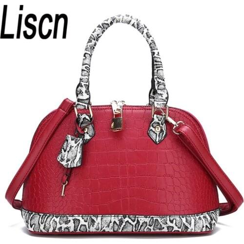 Liscn New Crocodile Print Women Handbag Crossbody Bags for Women Fashion Purses and Handbags PU Leather Shell Bag Tote Female