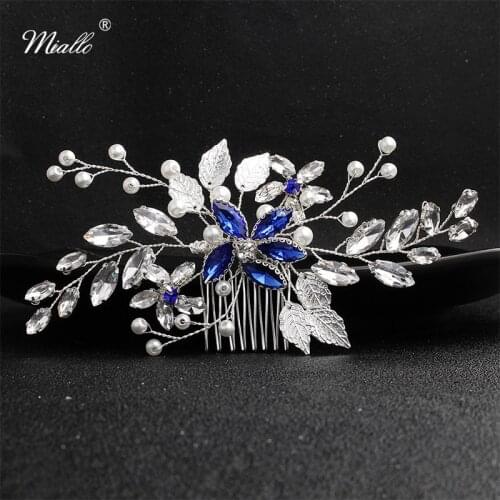 Miallo 2019 New Arrival Crystal Wedding Hair Comb Handmade Bridal Hair Jewelry Accessories Headpieces Clips for Women