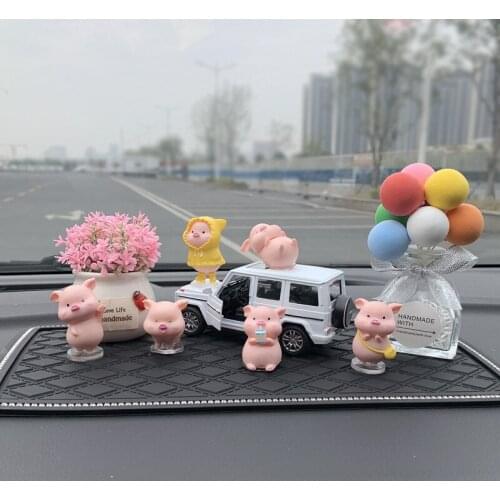 Cute doll piggy car decoration female car interior car perfume air freshener car accessories for girlfriend birthday gift