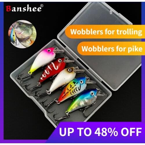 Banshee 35mm 1.9g 5Pcs Mini Wobblers For Pike/Perch Sinking Crankbaits Fishing For Trolling Rattling Hard Baits Fishing Lure Set