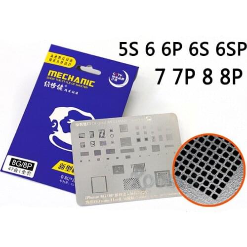 MECHANIC Multi-purpose BGA Stencil IC Repair Planting Tin Plant Tin Steel Net for iPhone 5 5C 5S 6 6P 6S 6SP 7 7P 8 8P X