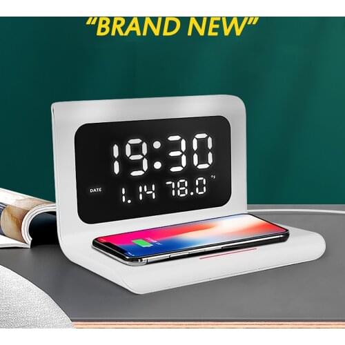 3 in 1 Multi-function 10W phone Wireless Charger LED Desktop Clock Charging Calendar Wireless Chargers For Iphone samsung Huawei