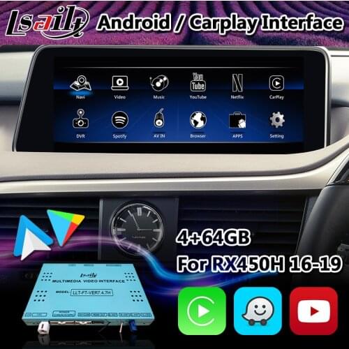 Lsailt Android Carplay Video Interface for Lexus RX450 2016-2019 Mouse Control Car GPS Navigation Box RX 450H