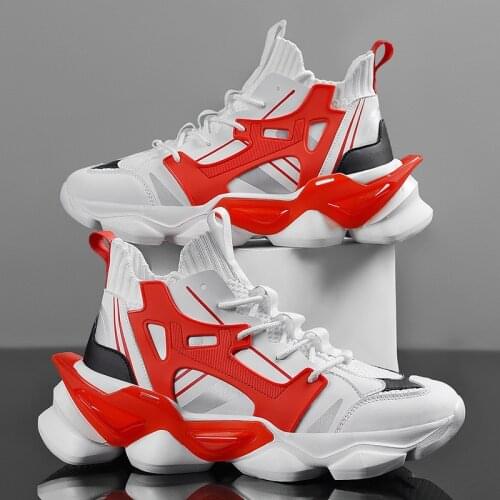 Mens Shoes Running Boots Black Sports Jogging Shoes For Men Trending Casual Athletic Footwear Comfortable High Top Socks Shoes