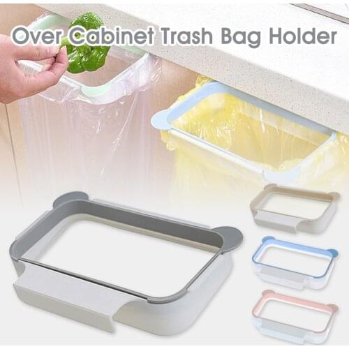 Garbage Bag Holder Kitchen Cabinet Door Basket Hanging Trash Can Waste Bin Garbage Rack Tool Storage Holders Trash Racks drops