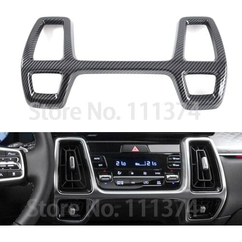 Carbon Look AC Vent Cover Trim For Kia Sorento MQ4 2021 Car Front Middle Center Air Conditioner Outlet Car Decoration