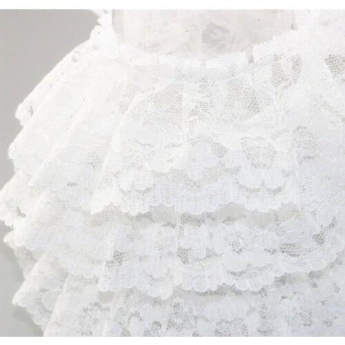 1M Pleated Dress Craft Supplies Sewing 6cm Guipure White Black Lace Fabric Flowers Trim Lace Ribbon koronka dentelle encaje L-04