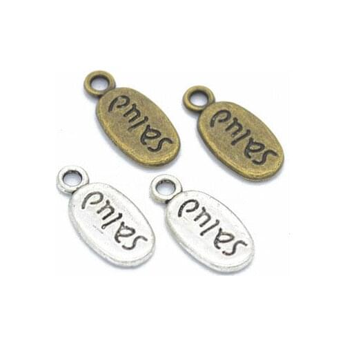 Alloy Antique Silver 16x8mm Alloy Letter Charm Pendant Fit Bracelet Necklace DIY Metal Jewelry Making