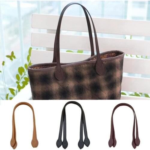 1PC 60cm PU Leather Handles Leaf Shoulder Strap Replacement Handbag Strap DIY Threading Handle Handbag Accessories