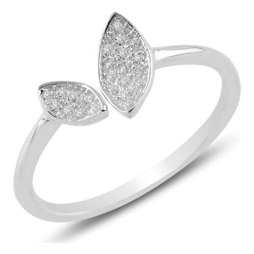 Silver 925 Sterling Zircon Cubic Zirconia Adjustable Tall Ring