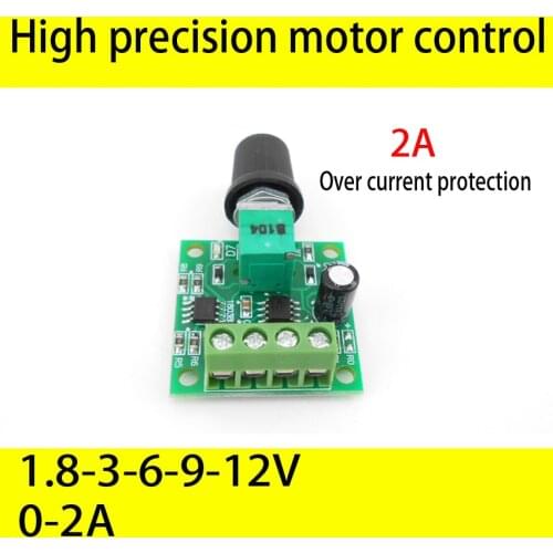 1.8V-12V PWM motor speed controller High precision fuse 2A Over current protection Free shipping