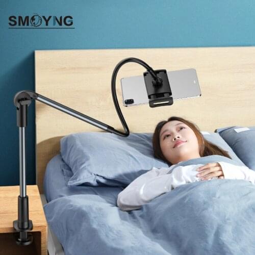 SMOYNG Two Arms Lazy Tablet Phone Holder Stand Adjustable Support For Xiaomo iPhone iPad Pro Desktop Bed Clip Bracket Mount