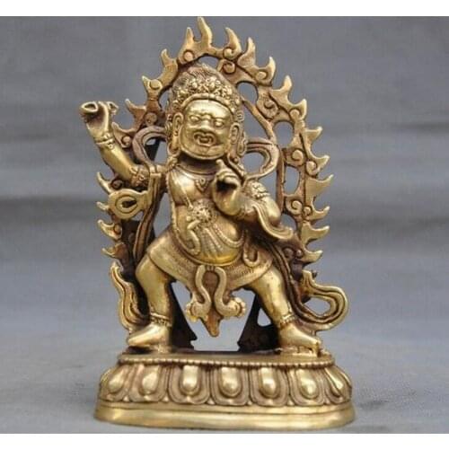 Tibet Buddhism Bronze Mahakala Wrathful Deity Buddha Statue
