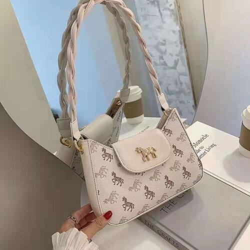 Baguette Shoulder Bags For Women Bolsa Feminina Horse Painting Solid Color Underarm 2021 New France Designer Special Handbags