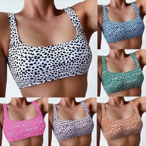 2021 New Push up Bikini Top Woman Leopard Print Swimsuit Pink Bikini Top Sexy Swimming Vest Large Bra Female Swimwear