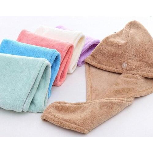 1pc Coral Fleece Magic Microfiber Hair Quick Drying Hat Head Woman Bath Dry Cap Shower Hair Dryer Wrap Towel Man Absorbent U1F3
