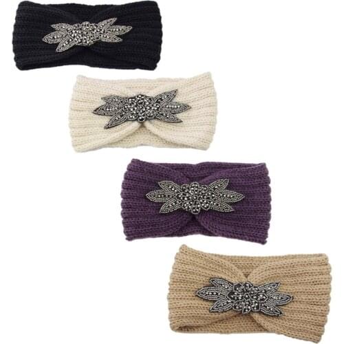 1Pcs Women Knitted Headbands Women Winter Warm Crochet Head Wrap Wide Hair Handband with Accessories Hair Bands for Lady