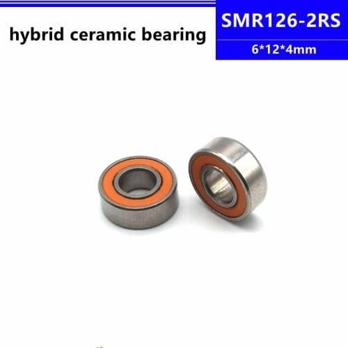 10pcs SMR126-2RS 6*12*4mm Stainless Steel Hybrid Si3N4 Ceramic Ball Bearing fishing gear line wheel 6x12x4mm SMR126RS ABEC-7