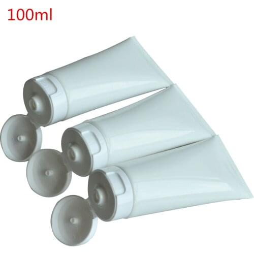 100Pcs/Pack Cosmetic Soft Bottle Portable Flip Cap Makeup Cream Beauty Product Storage Container 100ml Emulsion Hose Tube