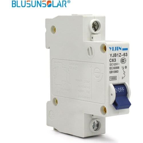 50PCS/LOT 1P 63A DC125V Circuit breaker MCB