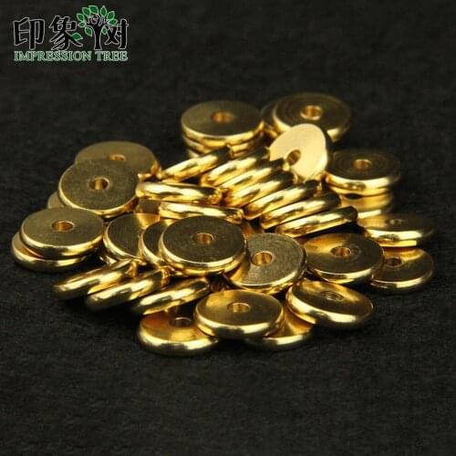 50Pcs 4/5/6/7/8/10mm Gold Plating Copper Flat Round Spacers Beads For DIY Jewelry Components Makings Bracelets Accessories 853