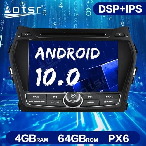 Android 10.0 Car DVD Player Radio For Hyundai IX45 Santa Fe 2013+ GPS Navigation Head Unit Multimedia Player Auto Tape Recorder