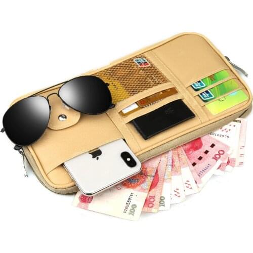 Car sun visor storage multifunctional car interior glasses holder card storage bag card package document holder auto accessories