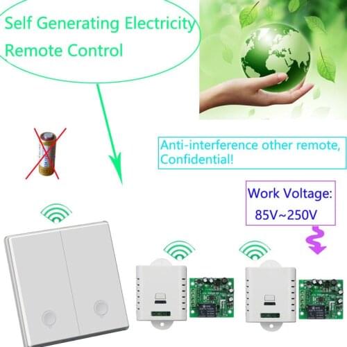 Self Generating Electricity Wall Remote Control Wireless Transmitter 85~250V 220V Light Switch Green Environment Need't Battery