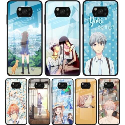 Fruits Basket Anime for Xiaomi Poco X3 NFC F3 M2 F3 F2 X2 X3 Pro Redmi Note 8 9 10 Pro 8T 9T 9S Tempered Glass Phone Case Coque