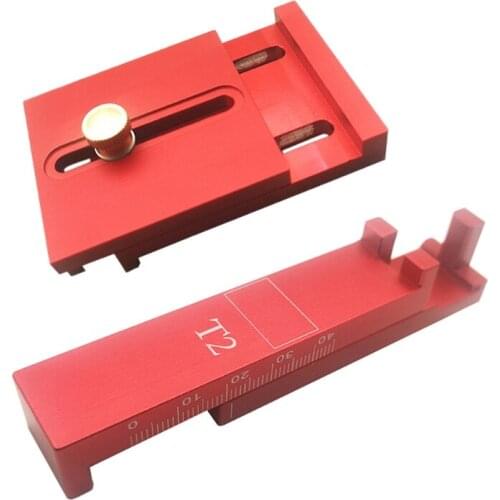 T1/T2 Woodworking Special Depth Measuring Wooden Tenon Ruler Saw Gauge Aluminum Alloy Serrated Ruler Manual Measurement