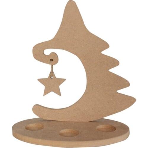 Wood Christmas Tree Candle Holder paintable decorative objects декоративные предметы под роспись