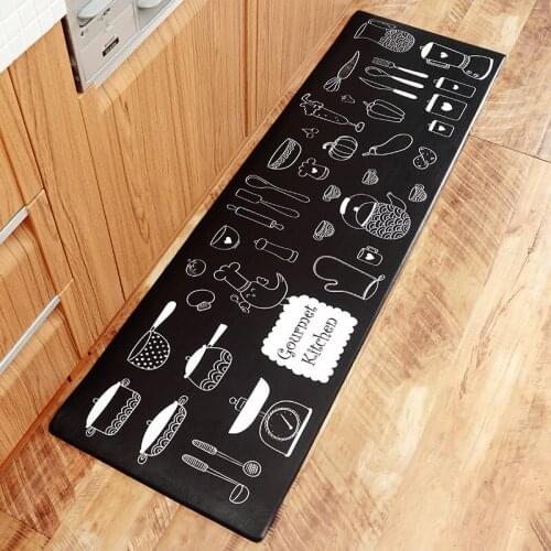 Home wear-resistant anti-slip mats Home waterproof and oil-proof strip PVC leather kitchen mats