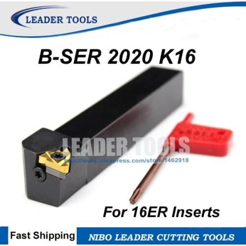 B-SER2020K16 External Threading Turning Tool, CNC Threaded Turning Tool Holder,B type Lathe Cutting Tool Holder for 16ER Inserts