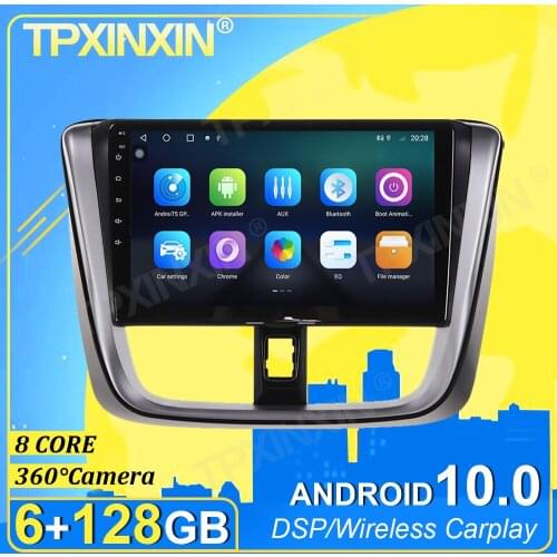 IPS Android 10.0 6G+128G Carplay 360 Camera For Toyota Vios Yaris 2014-2017 Multimedia Player Radio Tape Recorder Video Navi GPS