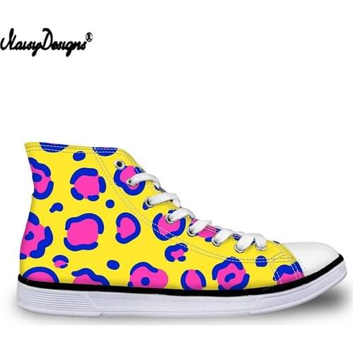 Noisydesigns 2021 High Top Canvas Shoes Cool Leopard Pattern Flat Walking Shoes for Teen Boy Casual Unique Mens Vulcanize Shoes