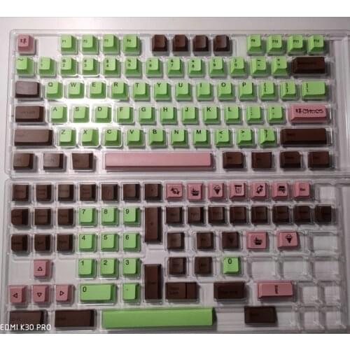 1 Set Matcha Chocolate Key Caps For MX Switch Mechanical Keyboard PBT Sublimation Keycaps CHERRY