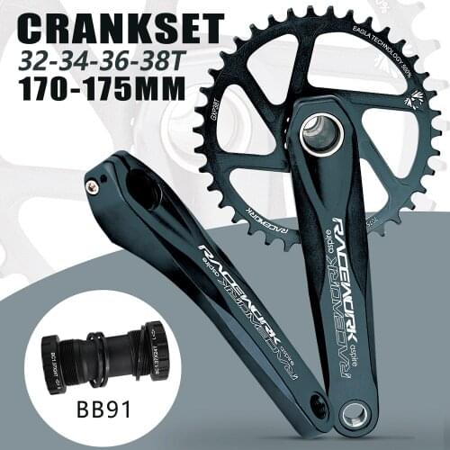 RACEWORK Bicycle Crankset 170/175mm MTB GXP Crankset with Chainring 32T 34T 36T 38T Bottom Bracket for SRAM XX1 XO1 X1 GX XO X9