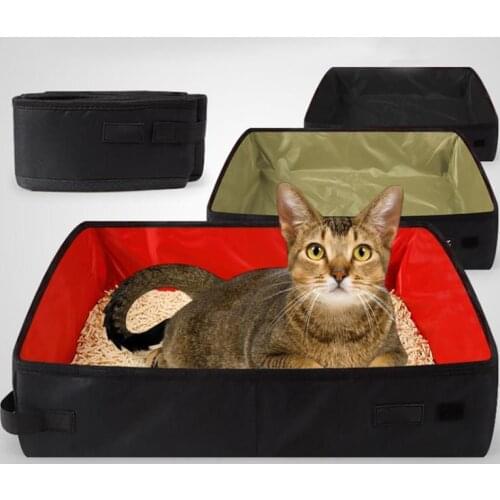 Creative Simple Folding Cat Pet Litter Box Waterproof Outdoor Foldable Portable Travel Toilet For Puppy Cats Dogs Seat