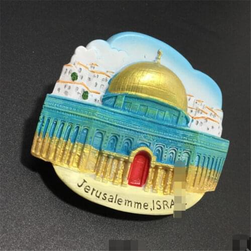 Hot Selling Newest Israel Tourist Souvenir Resin Magnetic Sticker Creative Export Export Jerusalem Holy City Fridge Paste Goods