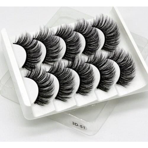 5 Pairs 3D Mink Hair False Eyelashes Natural Handmade Long Thick Fake Eye Lashes Extension Faux Cils Naturel Sztuczne Rzesy