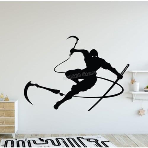 Ninja Wall Decal Warrior Decal Ninja Fighter Ninja Wall Sticker Karate Wall Decor Vinyl Boys Room Decoration Art Decal B782