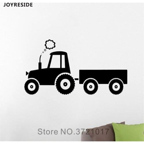 JOYRESIDE Tractor Trailer Wall Farm Decals Vinyl Sticker Home Interior Decorations Childrens Kids Room Living room Mural A1608