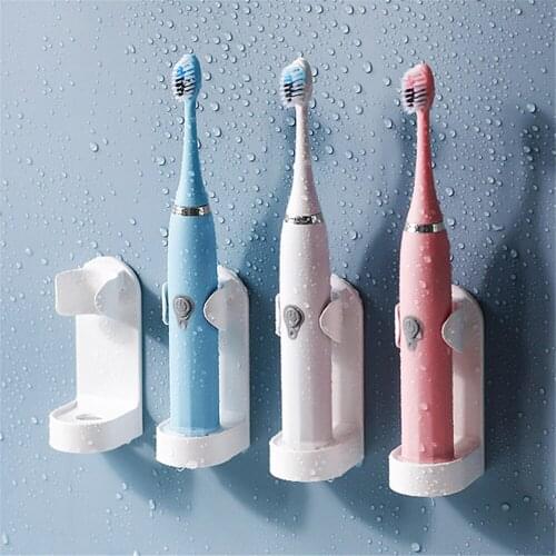 1Pc Creative Traceless Stand Rack Toothbrush Organizer Electric Toothbrush Wall-Mounted Holder Space Saving Bathroom Accessories
