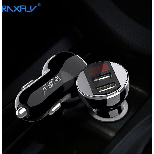 2021 new model is suitable for Apple Android digital display car charger dual USB car phone charger
