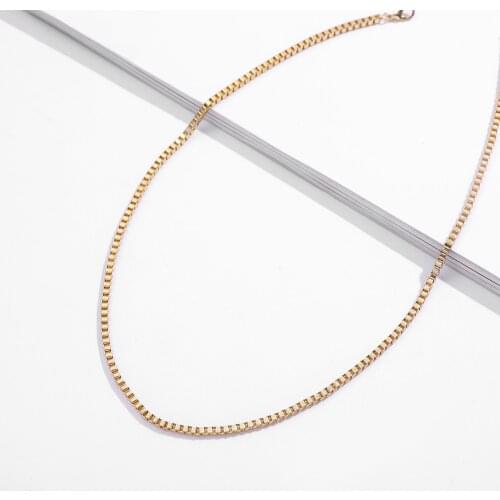2020 New Minimalist Box Chain Statement Necklace for Women Gold Color Punk Rock Clavicle Chain Chokers Necklace Jewelry
