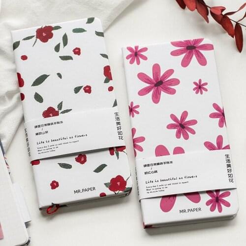 2021 New Creative Hardcover Daisy Printing Hand Ledger Cherry Blossom Travel Portable Hard Shell Simple Notepad Notebook